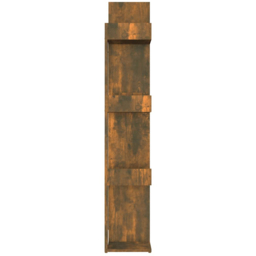 vidaXL 13 Shelf Smoked Oak Bookcase - Size: 140 x 86 x 25.5cm - Brown - Wilko - thumbnail 6