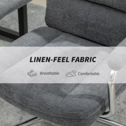 HOMCOM Charcoal Grey Linen Fabric Tilting Chair - Size: 113 x 62 x 73cm - Wilko - thumbnail 7