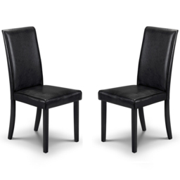 Julian Bowen Hudson Set of 2 Black Dining Chair - Wilko - thumbnail 3