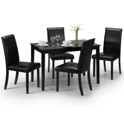 Julian Bowen Hudson Set of 2 Black Dining Chair - Wilko - thumbnail 6