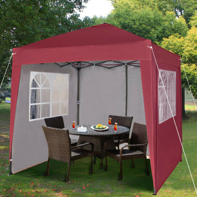 Red 2 x 2m Pop Up Gazebo with Removable Sidewalls - MCC - Wilko - image 1