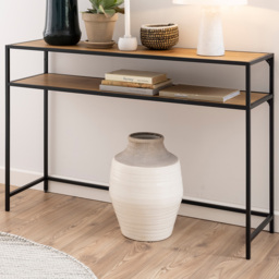 Florence Seaford Single Shelf Oak Top Black Metal Console Table - Furniture To Go - Wilko