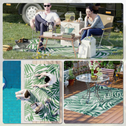 Outsunny Green and White Patio Floor Mat Outdoor Rug 150 x 240cm - Wilko - thumbnail 6