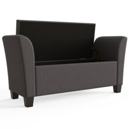 GFW Verona Charcoal Grey Upholstered Window Seat - Size: 41 x 107 x 56cm - Wilko - thumbnail 3