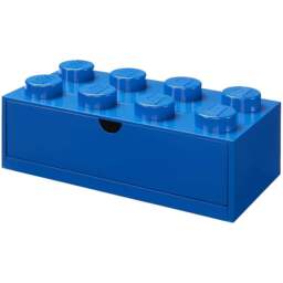 LEGO 8 Knobs Blue Desk Drawer - Size: 31.6 x 15.8 x 11.3cm - Wilko