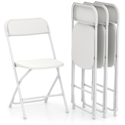 Costway Set of 4 White Metal Foldable Chair - Size: 101 x 46 x 16cm - Wilko - thumbnail 4