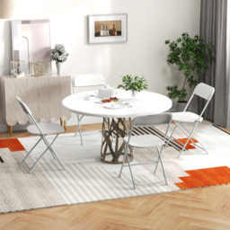 Costway Set of 4 White Metal Foldable Chair - Size: 101 x 46 x 16cm - Wilko - thumbnail 5