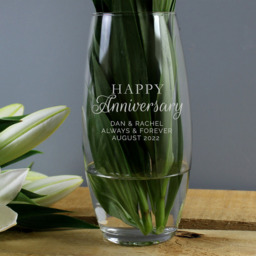 Personalised Memento Personalised Happy Anniversary Bullet Vase - Size: 1.0 x 2.4 x 1.0cm - Clear - Wilko - thumbnail 4