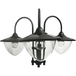 Outsunny Black 3 Head LED Solar Street Light Lamp Post with Planter Base - Size: 189 x 55 x 60cm - Wilko - thumbnail 4