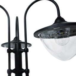 Outsunny Black 3 Head LED Solar Street Light Lamp Post with Planter Base - Size: 189 x 55 x 60cm - Wilko - thumbnail 5