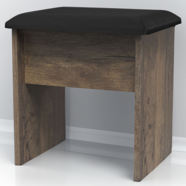 Crowndale Las Vegas Vintage Oak Dressing Table Stool - Wood - Wilko - image 1