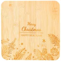 Marco Paul Christmas Bamboo Chopping Board - Size: 25 x 25 x 3cm - Brown - Wilko - thumbnail 1