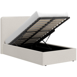FWStyle Single Beige Upholstered Lift Up Ottoman Bed Frame - Wilko - thumbnail 6