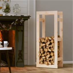 vidaXL Natural Pine Wood Firewood Log Holder 100 x 41 x 25cm - n/a - Wilko - thumbnail 3
