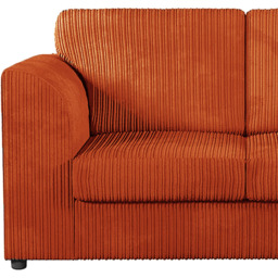 Luxor 6 Seater Orange Jumbo Cord Full Back Sofa Suite - Wilko - thumbnail 5