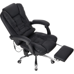 Living and Home Black 7 Point Massage Swivel and Adjustable Office Chair - Size: 113 x 65 x 72cm - Wilko - thumbnail 4