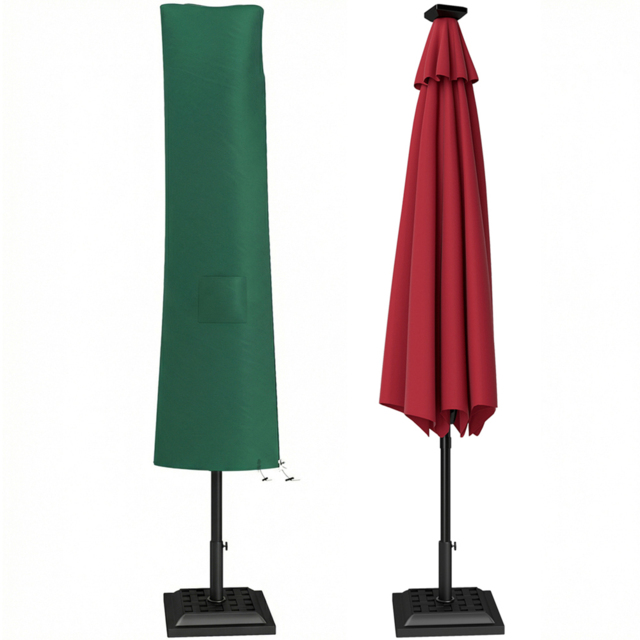 Outsunny Dark Green Large Waterproof Garden Banana Umbrella Parasol Cover 240 x 48cm - Size: 0.1 x 240 x 70cm - Wilko - image 1