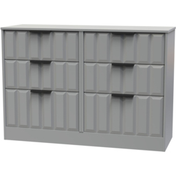 Crowndale New York 6 Drawer Dusk Grey Chest of Drawers Ready Assembled - Wilko - thumbnail 3