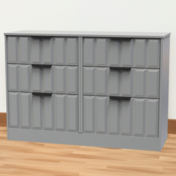 Crowndale New York 6 Drawer Dusk Grey Chest of Drawers Ready Assembled - Wilko - thumbnail 1