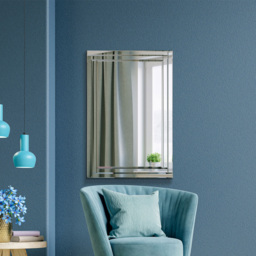 Luxford Bevelled Double Framed All Glass Large Dress Mirror 120 x 80cm - Size: 120x 80cm - Black - MirrorOutlet - Wilko - thumbnail 3