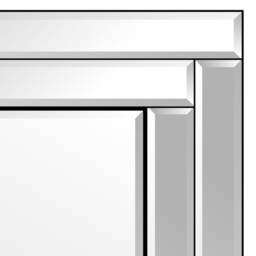 Luxford Bevelled Double Framed All Glass Large Dress Mirror 120 x 80cm - Size: 120x 80cm - Black - MirrorOutlet - Wilko - thumbnail 4
