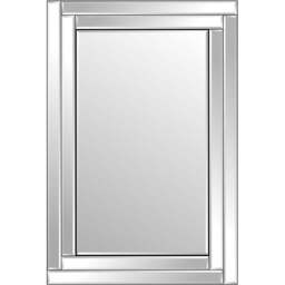 Luxford Bevelled Double Framed All Glass Large Dress Mirror 120 x 80cm - Size: 120x 80cm - Black - MirrorOutlet - Wilko - thumbnail 1