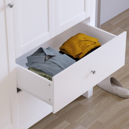Vida Designs Arlington 3 Door 2 Drawer White Wardrobe - Size: 3 Door, 2 Drawer - Wilko - thumbnail 4