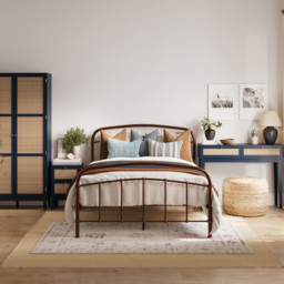 Bordeaux 2 Drawer Blue Rattan Dressing Table - LPD Home - Wilko - thumbnail 3