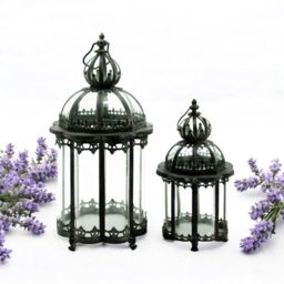Acacia Home Set of 2 Green Metal Garden Lanterns - Size: 65 x 31 x 31cm - Wilko - thumbnail 4