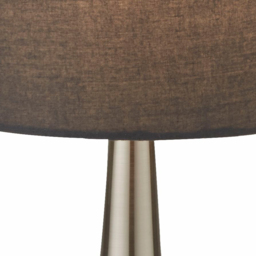Lighting Collection Satin Silver Touch Lamp with Dark Grey Shade - Size: 34 x 16 x 16cm - Wilko - thumbnail 5