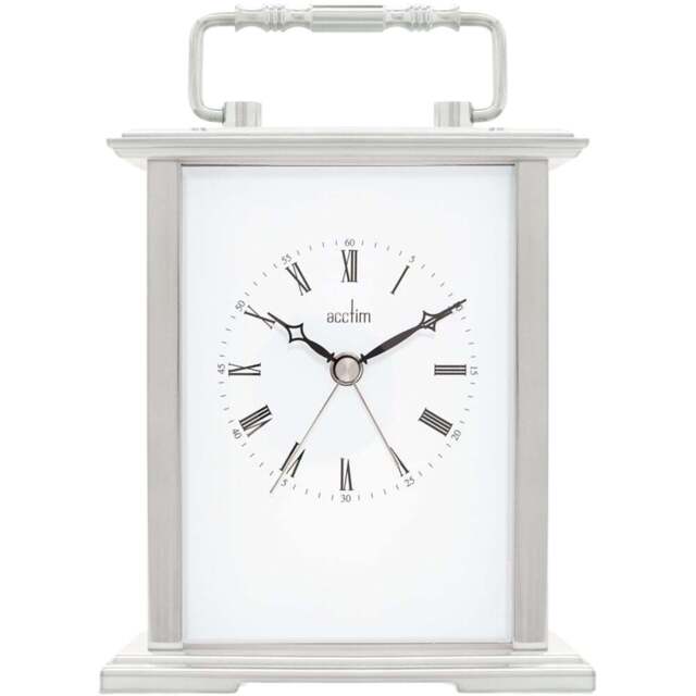 Acctim Gainsborough Silver Colour Carriage Clock - Size: 5.2 x 12.3 x 14.5cm - Wilko - image 1
