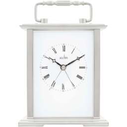 Acctim Gainsborough Silver Colour Carriage Clock - Size: 5.2 x 12.3 x 14.5cm - Wilko