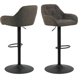 Florence Brooke Taupe Height Adjustable Swivel Bar Stool Set of 2 - Blue - Furniture To Go - Wilko - thumbnail 3
