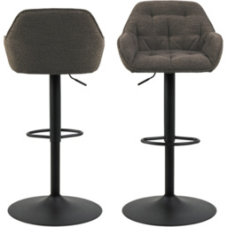 Florence Brooke Taupe Height Adjustable Swivel Bar Stool Set of 2 - Blue - Furniture To Go - Wilko - thumbnail 4