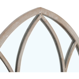 Living and Home Brown Arched Metal Window Mirror 48 x 82.5cm - Size: 82 x 48cm - Grey - Wilko - thumbnail 7
