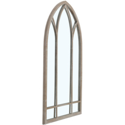 Living and Home Brown Arched Metal Window Mirror 48 x 82.5cm - Size: 82 x 48cm - Grey - Wilko - thumbnail 4