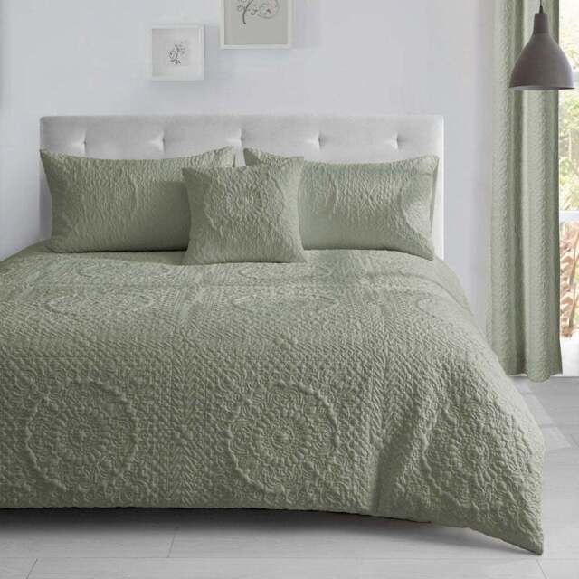 Velosso Winchester Double Sage Duvet Set - Green - Wilko - image 1