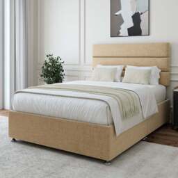 Bedmaster King Size Cream Linen Divan Base with Milan Headboard - Wilko - thumbnail 1