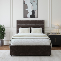 Bedmaster Small Double Charcoal Chenille Divan Base with Milan Headboard - Grey - Wilko - thumbnail 3