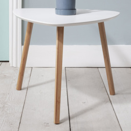Noa and Nani Malme White and Natural Pine Large Side Table - Size: 80 x 130 x 44cm - Nöa and Nani - Wilko
