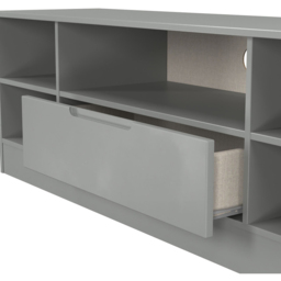 Crowndale Milan Single Drawer 5 Shelf Dusk Grey Wide TV Unit Ready Assembled - Size: 50 x 144 x 39cm - Wilko - thumbnail 7