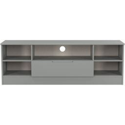 Crowndale Milan Single Drawer 5 Shelf Dusk Grey Wide TV Unit Ready Assembled - Size: 50 x 144 x 39cm - Wilko - thumbnail 3