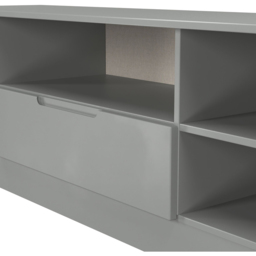 Crowndale Milan Single Drawer 5 Shelf Dusk Grey Wide TV Unit Ready Assembled - Size: 50 x 144 x 39cm - Wilko - thumbnail 6