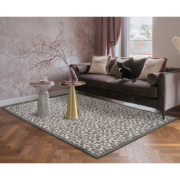 Mayfair Living Room Area Rug Metallic Sheen Contemporary Modern Leopard Design - Black 160cm x 230cm - Size: 230 x 160 x 0.7cm - Desire Rugs - Wilko - thumbnail 3