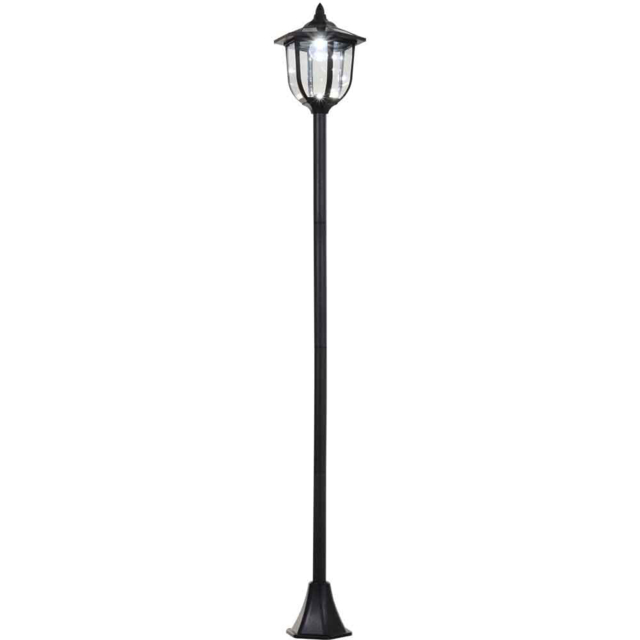 Outsunny 1.77m Black LED Solar Powered Lamp Post - Size: 26.5 x 26.5 x 177cm - Wilko - image 1