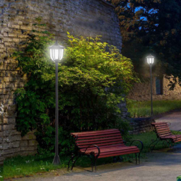 Outsunny 1.77m Black LED Solar Powered Lamp Post - Size: 26.5 x 26.5 x 177cm - Wilko - thumbnail 3