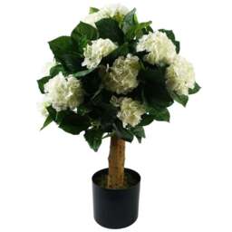 Leaf Pink White Hydrangea Artificial Plant in Pot 75cm - Size: 75 x 50 x 50cm - Wilko