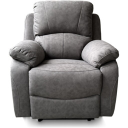 Milano Charcoal Grey Fabric Manual Recliner Chair - Size: Single - Wilko - thumbnail 3