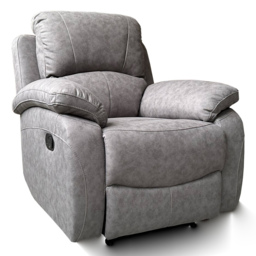 Milano Charcoal Grey Fabric Manual Recliner Chair - Size: Single - Wilko - thumbnail 4