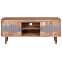 Brooklyn Wilton 2 Door 2 Shelf Acacia Wood TV unit - Brown - Wilko - thumbnail 4